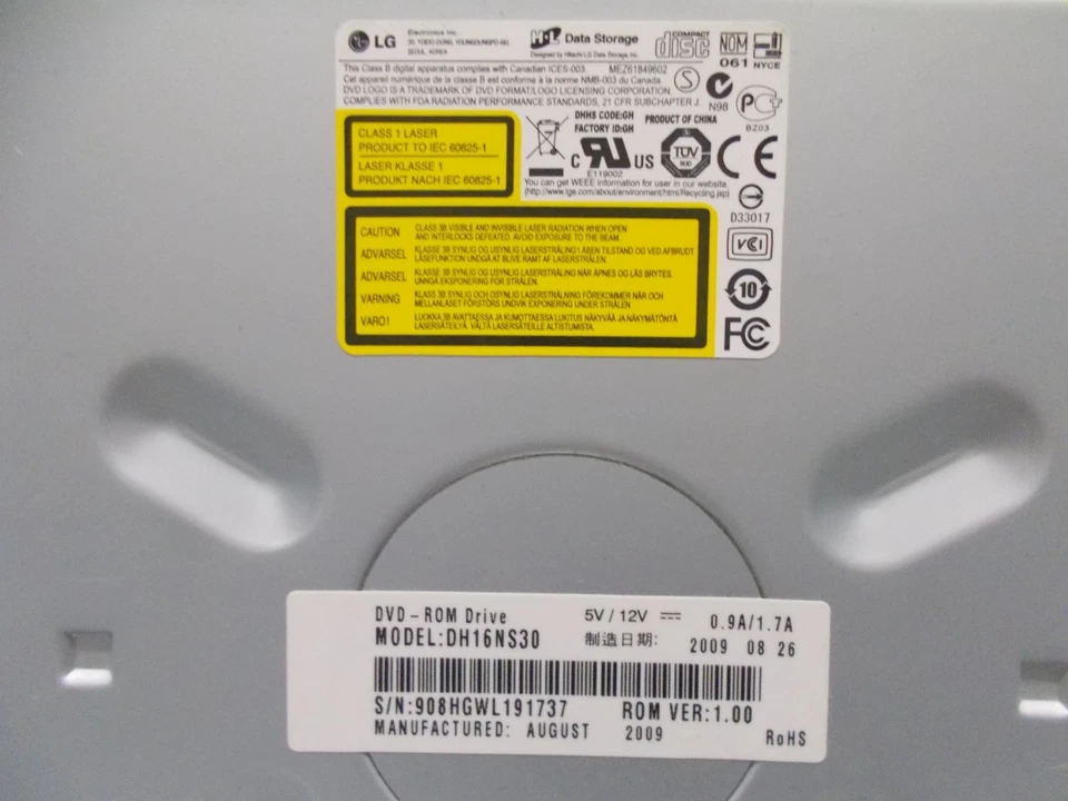 LG DH16NS30, CD/DVD Drive, Serial Ata, Bulk, Black. #SU-470 - Image 3 of 3
