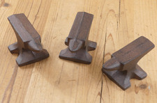 3 Anvil Paperweights Cast Iron Blacksmith Small 3 3/4" x 2" Paper Weight Lot