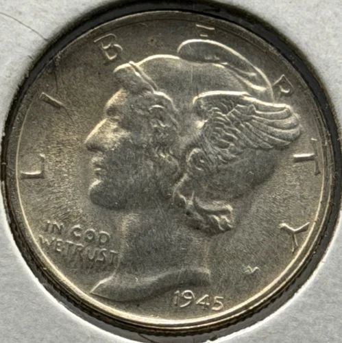 1945-S Mercury Dime — AU+ Silver Dime 10c