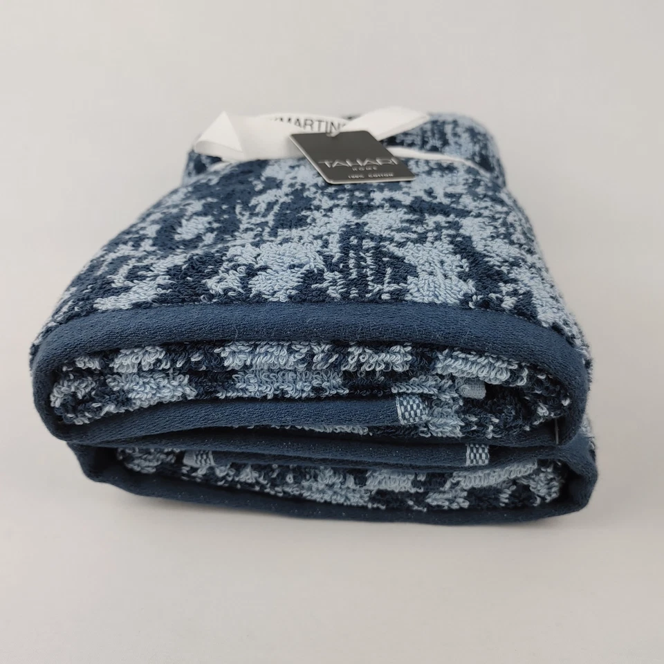 Toallas de mano Tahari Home (2) matriz de puntos azules, nuevas con etiquetas Foto 2 de 4