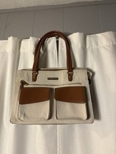 Fiorelli Canvas & Leather Tote Bag | Beige & ...