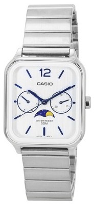 Casio Standard Analog Mondphase Silber Zifferblatt Quarz MTP-M305D-7A Herrenuhr