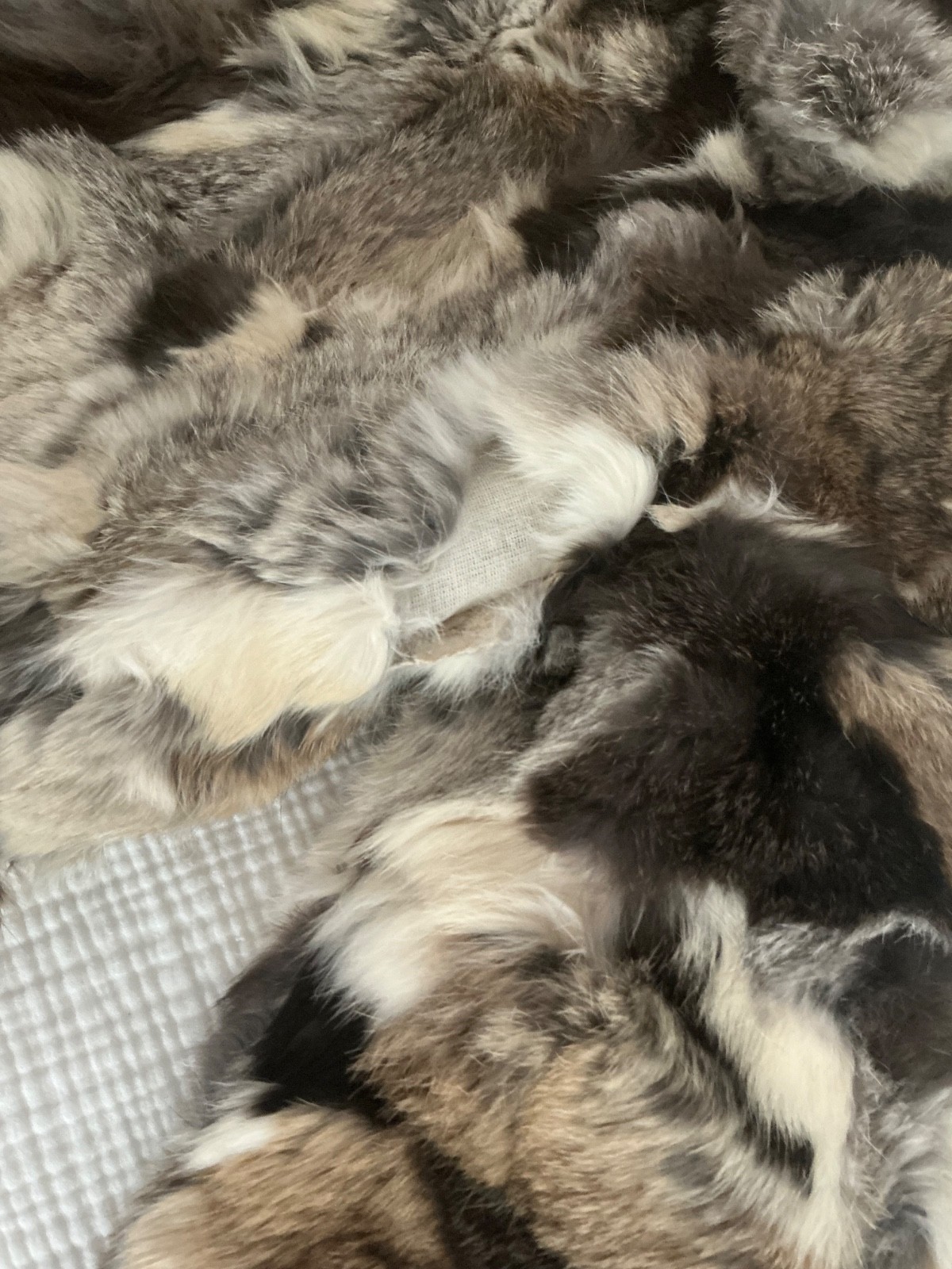 Vintage Patchwork Authentic Rabbit Fur Brown and … - image 5