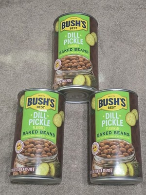 Bush's Dill Pickle Baked Beans 3 Pack  Limited Summer Edition Size 26.9 Oz Cans