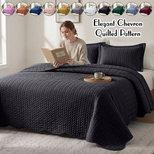 Bedspread Set 3-Piece Soft Coverlet Sets Reversible Throw Queen King Bedspreads