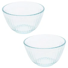 Pyrex 7401 3-Cup Sculpted Glass Mixing Bowl (2-Pack) - Made in USA