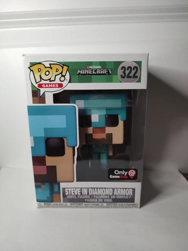 Funko Pop Steve In Diamond Armor Game Stop Exclusive 322