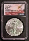 2021 SILVER EAGLE. TYPE 1. FIRST RELEASES. NGC CERTIFIED MS69. CERT.#6090008-065
