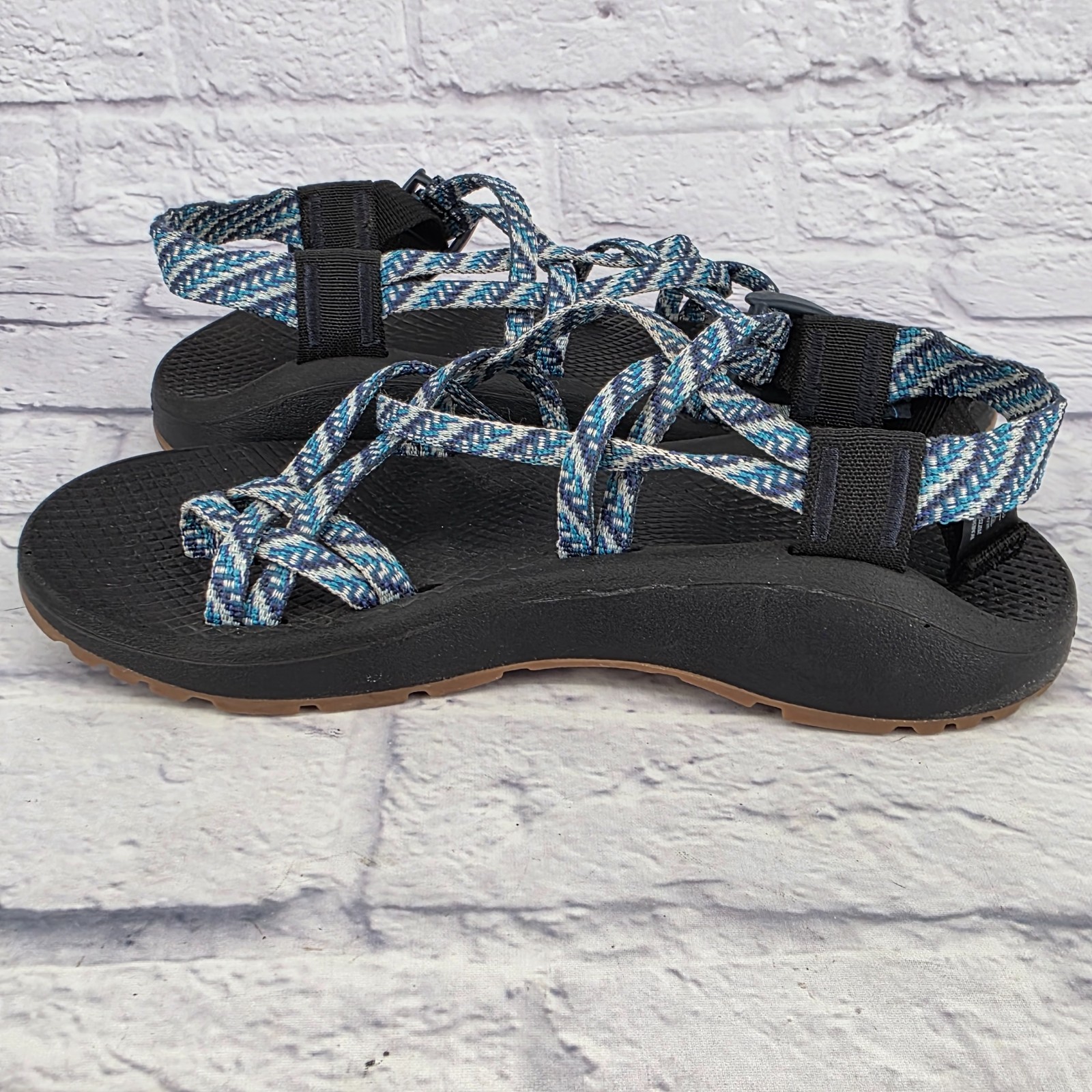 Chaco Z Cloud X2 Blue White Patterned Straps Hiki… - image 7