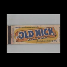 Full Length Matchbook Cover Old Nick Candy Bar