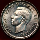 🇨🇦 Uncirculated 1944 King George VI 25 Cents Silver Coin Canada