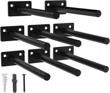 8 Pack-6 Inch Floating Shelf Bracket Hidden Brackets for Wood Shelf