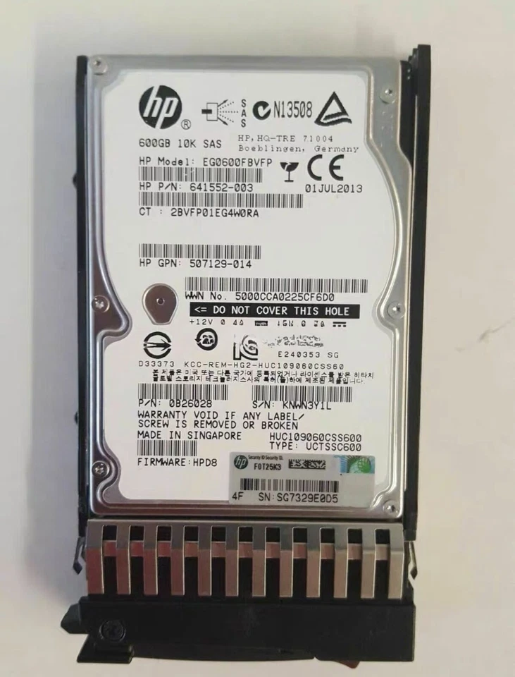 HPE 730702-001 600GB C8S58A MSA SAS 10K 6Gb 2.5" SFF Dual Port Hard Drives HDD - Image 2 of 4