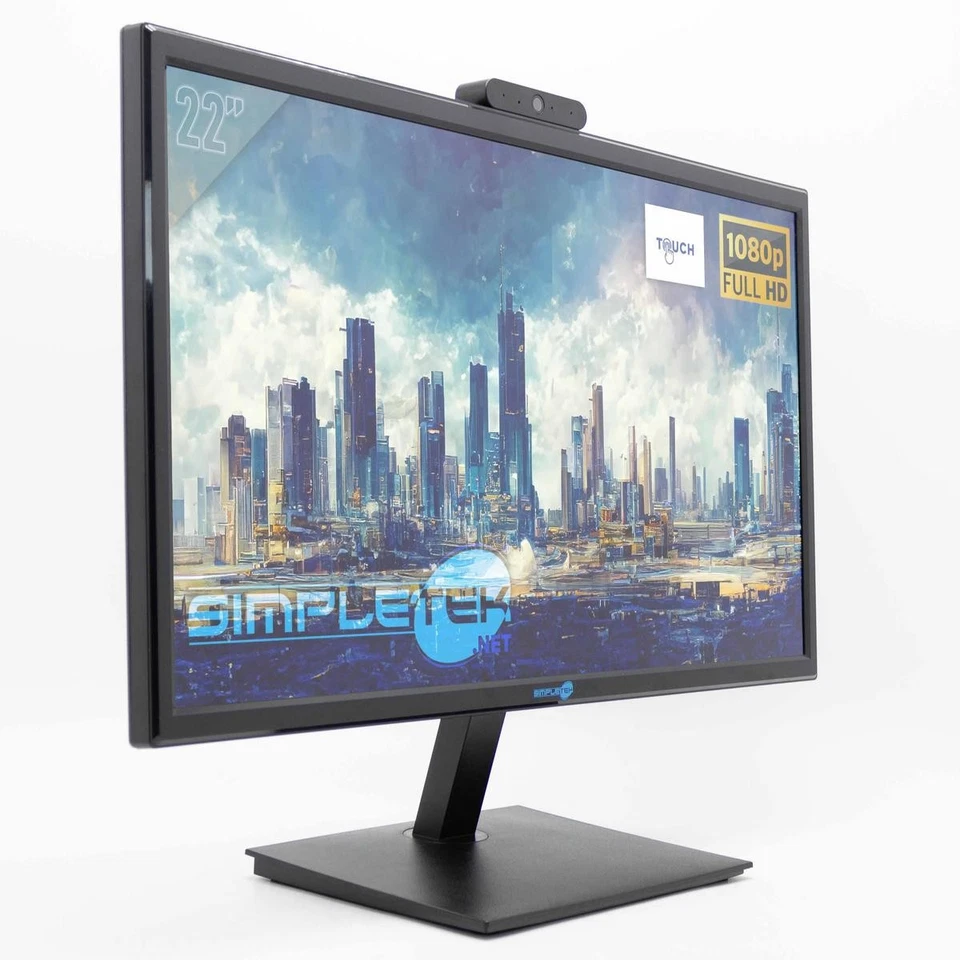 Monitor 22 " FHD Touch With Webcam VGA HDMI Audio Touchscreen - Image 3 of 4