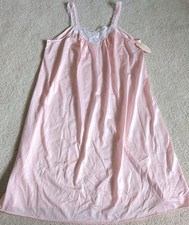 Vintage 60s 70s Lorraine Nightgown Women Medium Pink Deadstock Satin New Tags