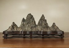 #10755.Bellissimo bonsai cinese Suiseki pietra di montagna verde--Misty Range