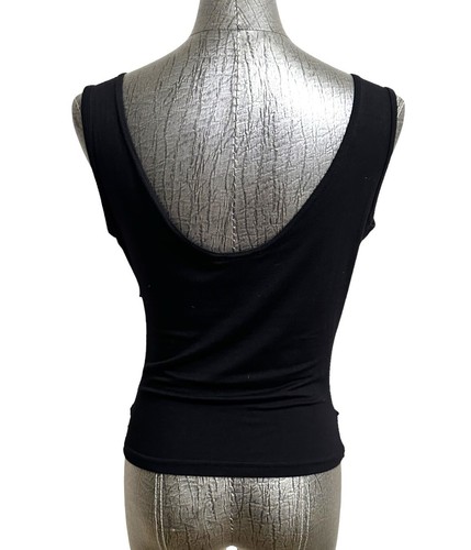 Sharagano Black Tank Top With Front Bow Size Large - Picture 3 of 5