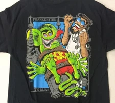 Rat Fink Frankenfink on Back T-Shirt Ed Big Daddy Roth Tee Size S-5XL