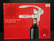 Professional Corkscrew Set With Foil Cutter & 2 Corkscrews, Boxed