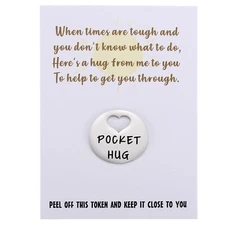 When Times are Tough Little Keepsake Pocket Hug Token & Greeting Card for Fri...
