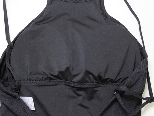 Traje de baño SANCTUARY sólido barra de arena espalda abierta una PC talla pequeña negro venta al por menor $121 - Imagen 4 de 5