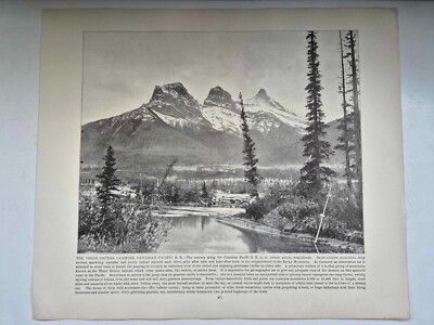 Antiker Fotodruck 1892 Glimpse World 3 Schwestern Canmore Canadian Pacific