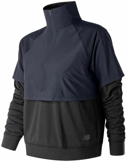 New Balance Womens Navy Blue/Black Q Speed Track Anorak Jacket Half zip (S) NEW | eBay