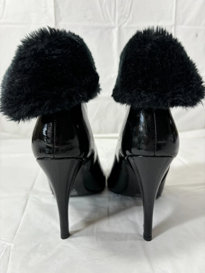 Colin Stuart For Victoria's Secret  Booties High Heels Suede Fur Buckle Size 9 B - Image 3 of 4