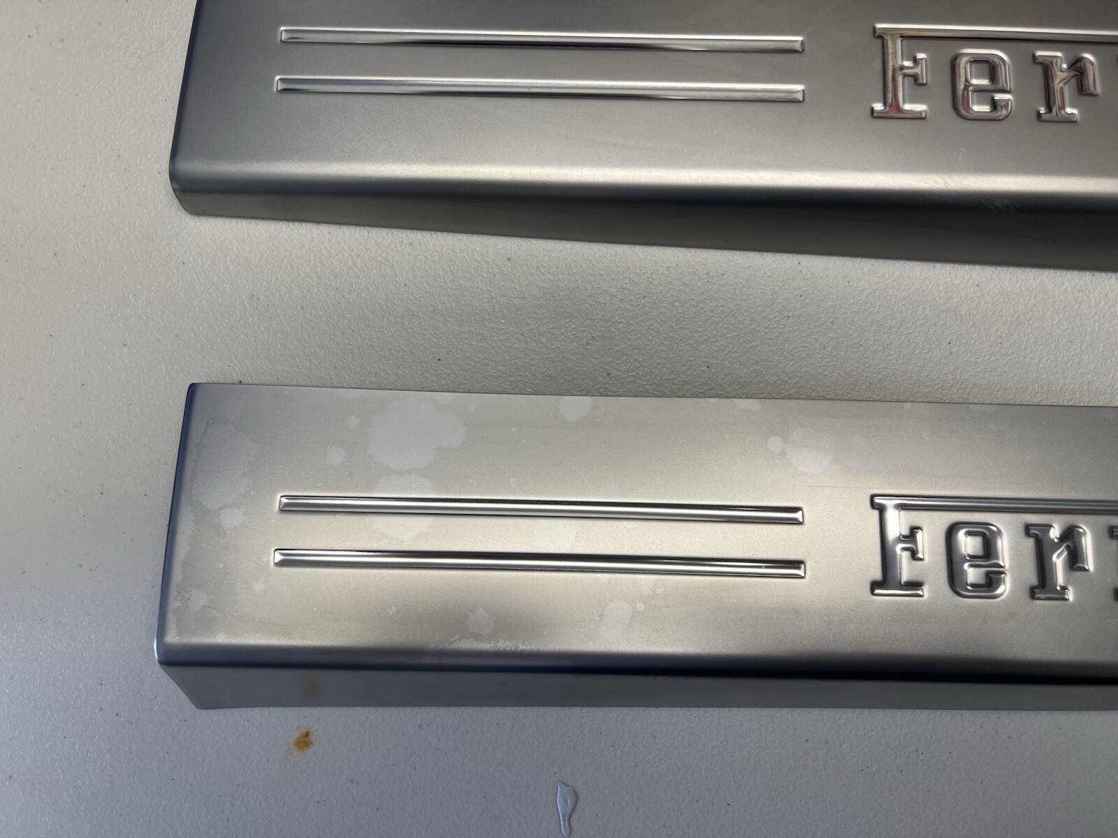 Used Ferrari F12 door sills/trim plate/kick plate/scuff plate. Factory OEM Part