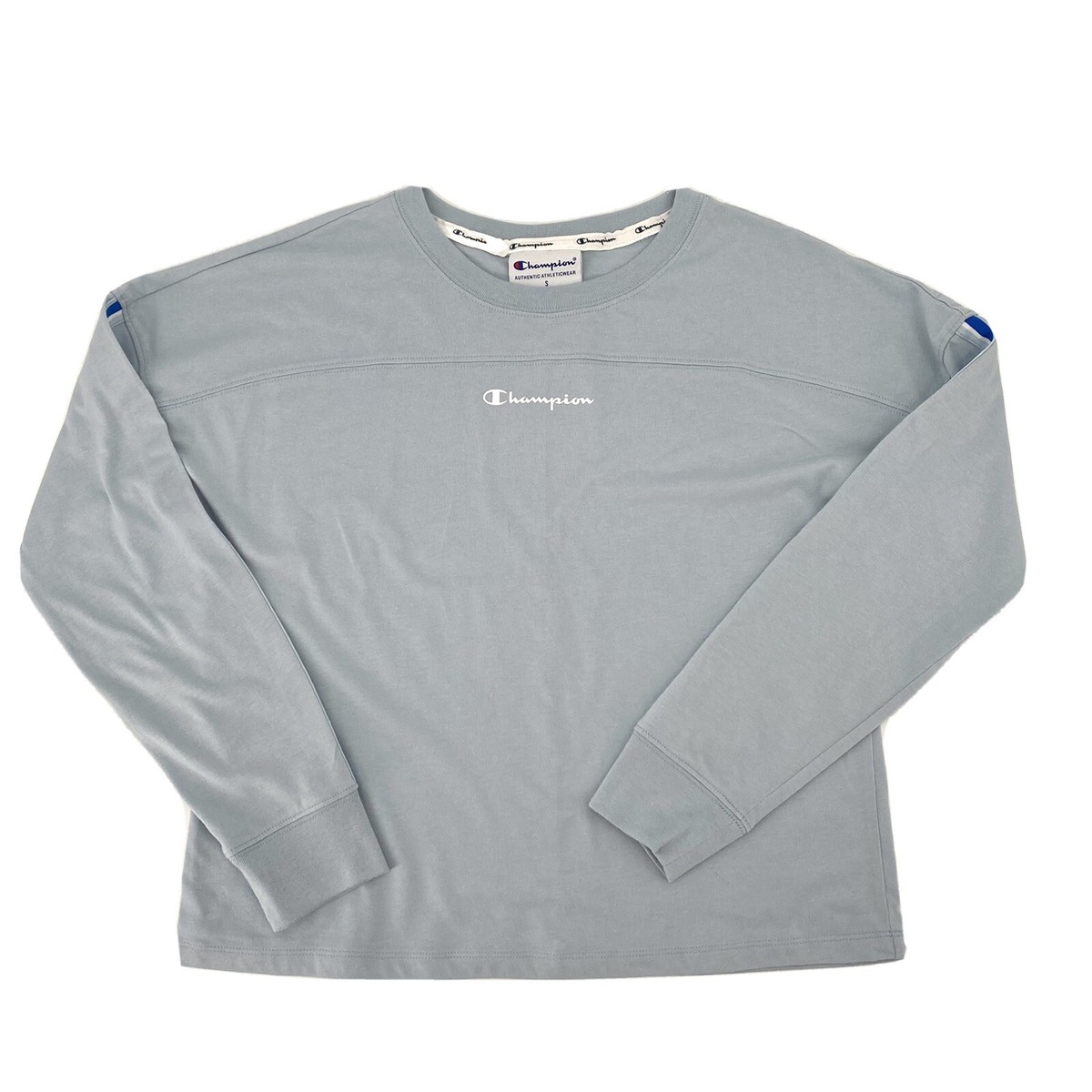 Champion Women's Baby Blue Long Sleeve Pullover Sweatshirt Size S