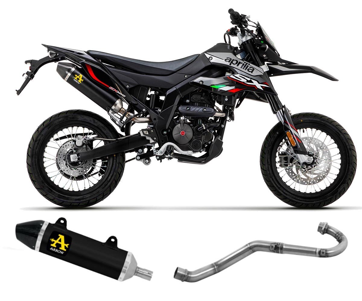 Echappement Complete Arrow Th Carbon cap Alu Noir APRILIA RX-SX