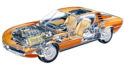 ALFA ROMEO MONTREAL CAR CUTAWAY POSTER PRINT 20x36 HIGH RES 9MIL PAPER