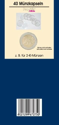 Prophila 40 Coin Capsules 26 mm Inner Diameter e.g. for 2 Euro Coins (C5X)
