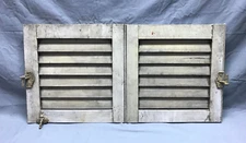 Pair Vintage Shabby Antique House Wood Window Shutters 14" SQ. Chic Old 72-23B