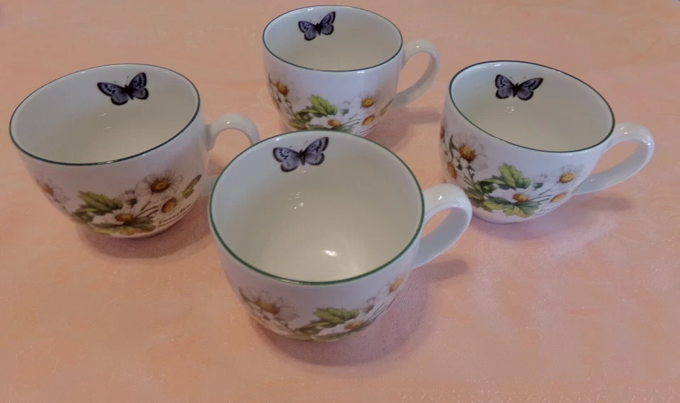 4 сменные чашки Royal Worcester с травами чайные чашки тимьян Feverfew б/у в отличном состоянии! - Изображение 2 из 4