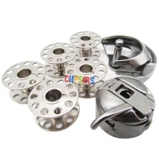 Domestic Sewing Machine SHUTTLE HOOK,BOBBIN CASE+5 BOBBINS FOR Singer 15 class+