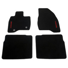 Fits 15-19 Ford Explorer Black Nylon Floor Mats Carpet Front Rear With Red Sport