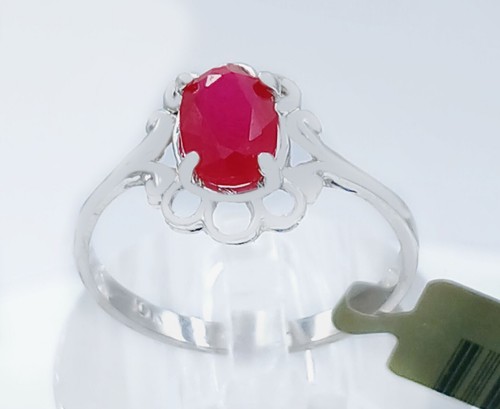 GENUINE 1.84 Cts RUBY RING 10k WHITE GOLD - Free Appraisal Service - NWT - Picture 3 of 7