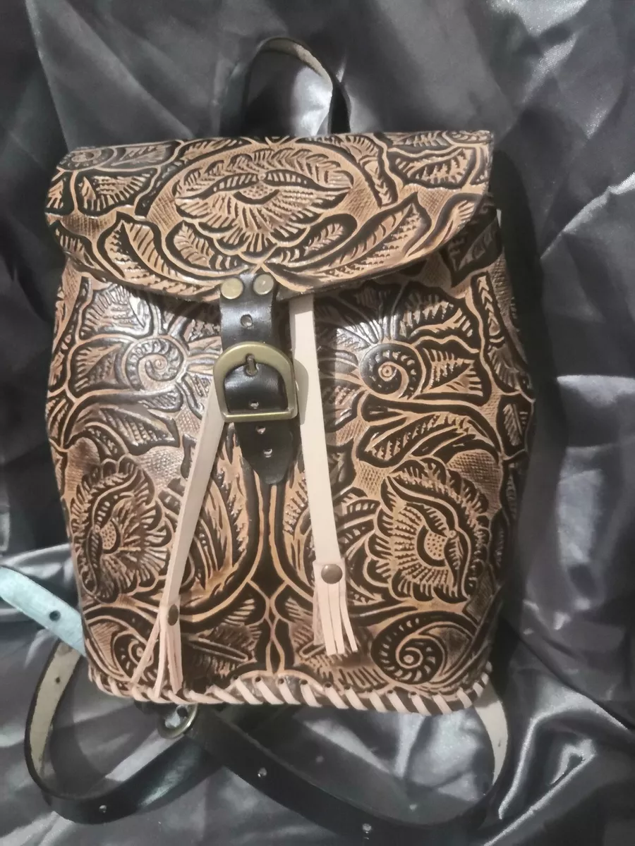 Mexican leather clearance backpack