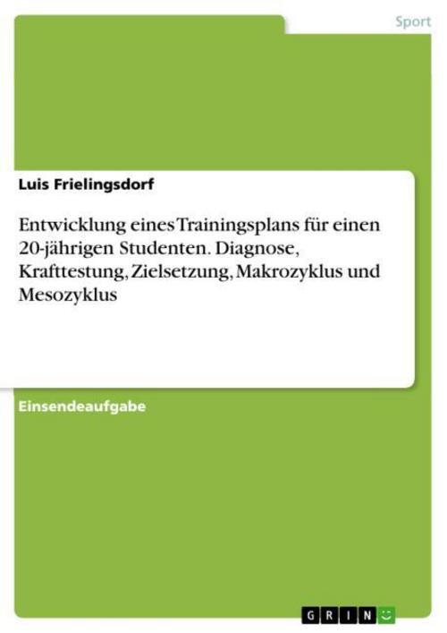 Thumbnail - Entwicklung Eines Trainingsplans Für Einen 20-jährigen Stude ...