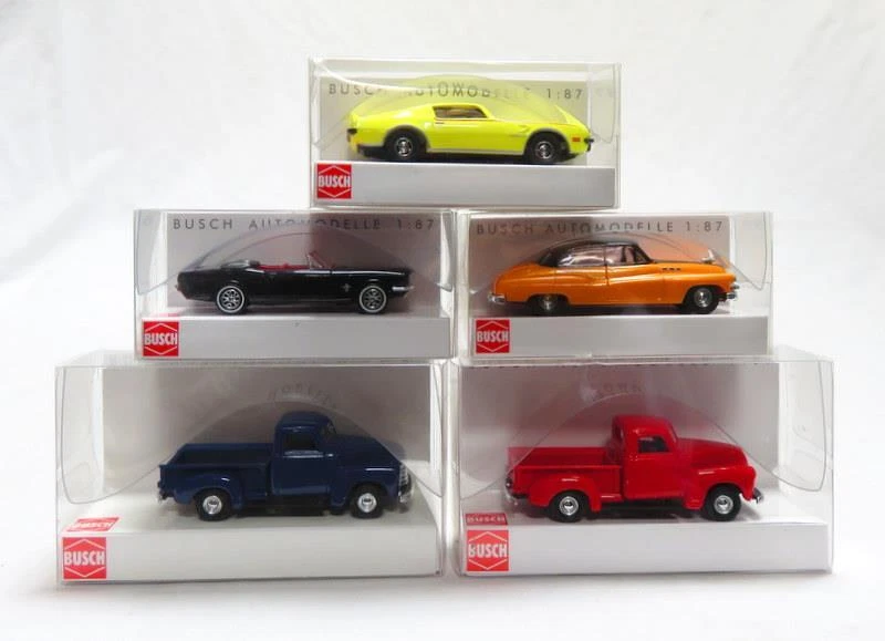 Lot of 5 German Made Busch HO 1 87 Diecast Vintage Cars New Old Stock