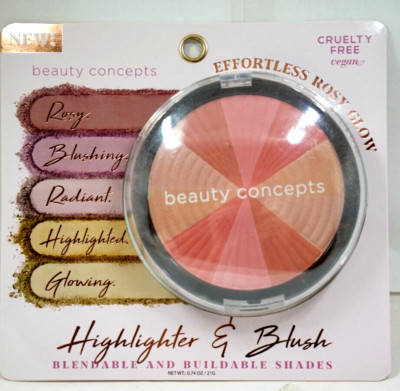 Beauty Concepts-Effortless Rose Glow highlighter & Blush 21g NEW!!