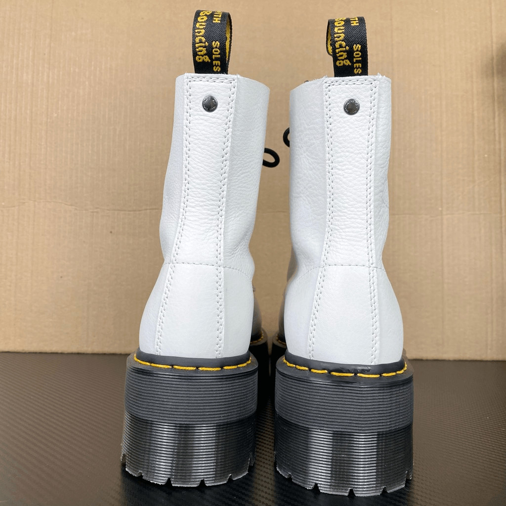 Dr. Marten’s 1460 Pascal Max White & Black Platform Lace Up Ankle Boots Size 10 image 3