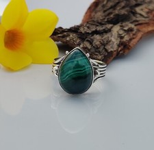 Malachite Ring 925 Sterling Silver Amazing Green Gemstone Color All Size MO 