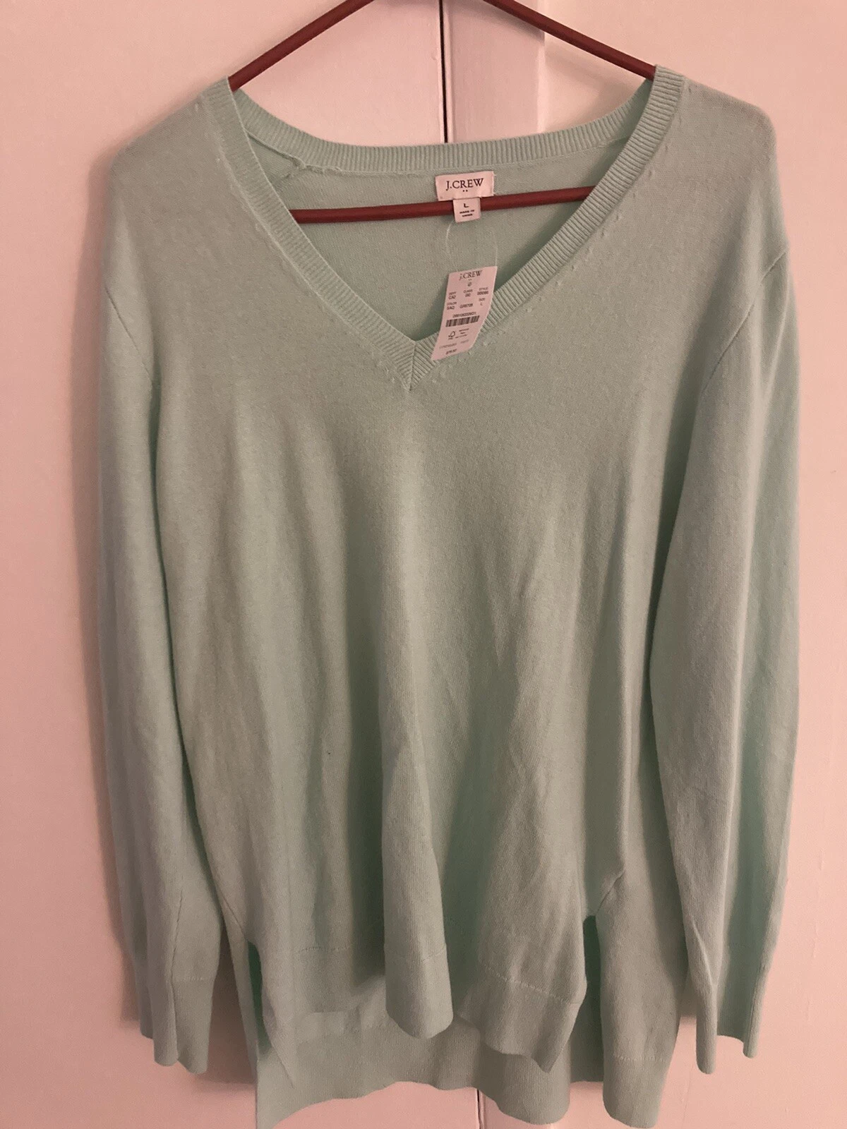 J. CREW NWT Men’s Sweater Cotton Wool Blend Crew Neck Pullover Green Size 2XL