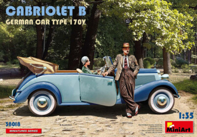 Modellauto Model Kit Bausatz Miniart Cabriolet B German Car Type 170V 1:35