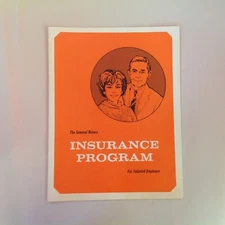 Vintage 1968 The General Motors Insurance Program for Salaried Employees Bklt