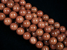 Goldstone 10mm Round Gemstone Beads 38cm Strand DIY Jewellery