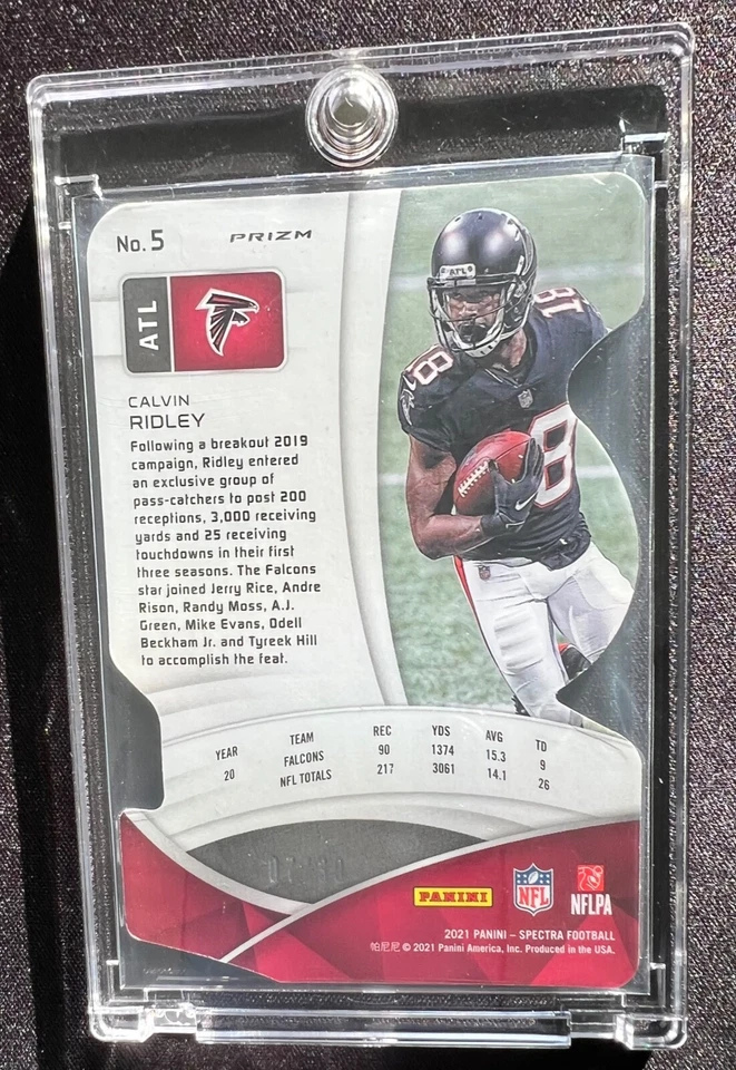 CALVIN RIDLEY - 2021 Panini Spectra Die-Cut Neon Green Prizm #'d 07/30 - Image 2 of 2