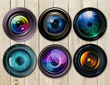 Image of Camera Lens Drink Coasters Set of Six Neoprene